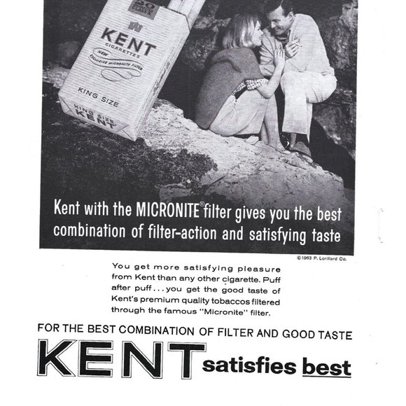 Kent Cigarette AD 1960s Vintage Print Ad 9 inch Tall - Picture 2 of 2